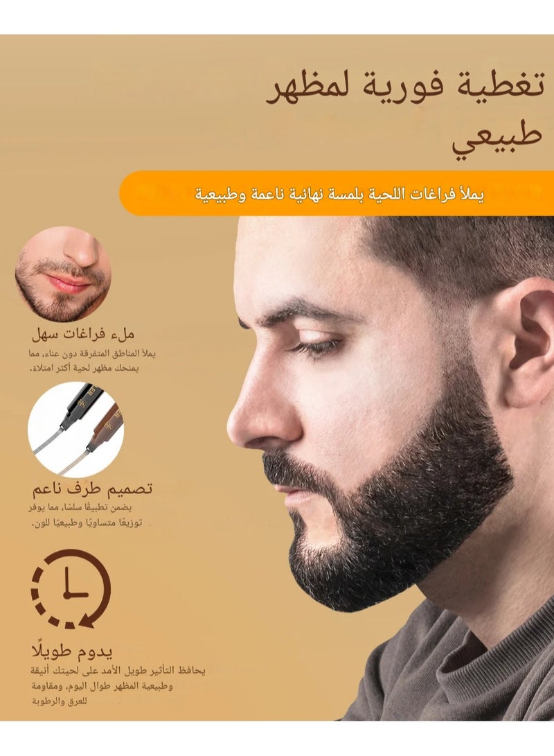 قلم تشكيل اللحية المقاوم للماء، قلم تعبئة اللحية، تلوين الشارب، قلم تلوين اللحية، أداة تعبئة شعر اللحية بالألياف السوداء، مقاوم للعرق، تغطية طويلة الأمد - Image 3