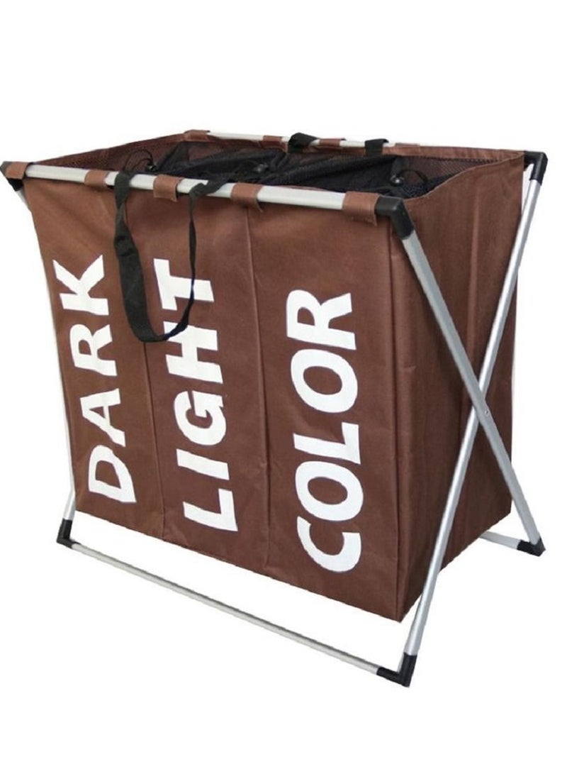 AGD Foldable Laundry Basket Brown 45x60centimeter - Image 1