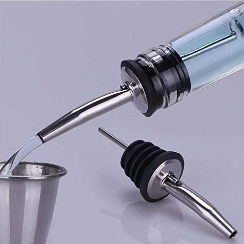 NJ Metal Bottle Pourers Spouts for Liquor, Wine and Spirits Perfect for Restaurant, Bar, Hotel, Kitchen Use Flowing with Red, Yellow,Black dust Covers and Free Cleaning Brush: Pack of 13 Pcs - Image 2