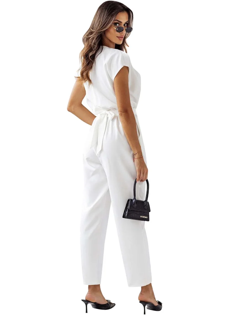 YUNIQEE White Solid Jumpsuit