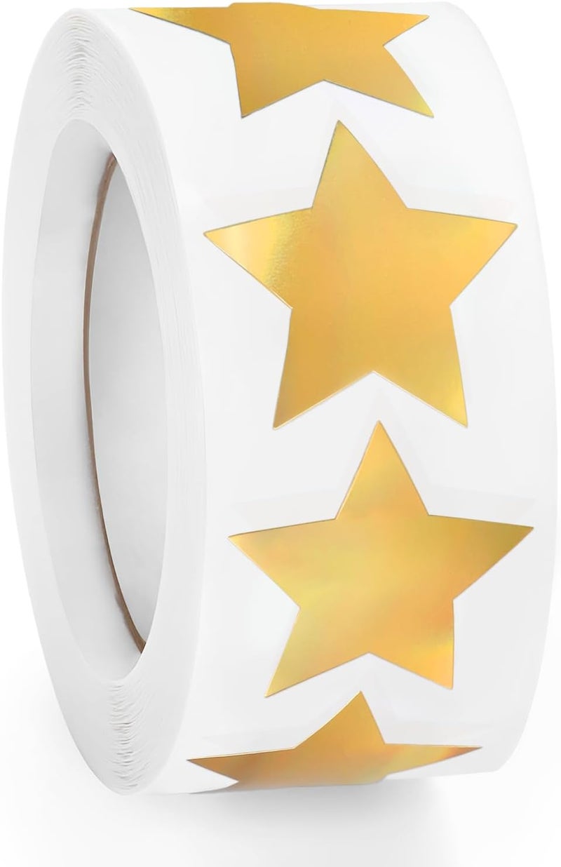 Imeepa 500 PCS Metallic Gold Star Stickers, 1 inch Self Adhesive Metallic Glitter Foil Stickers Sparkly Star Sticker Reward Behavior Chart Labels for Kids Students Teachers Supplies - Image 1