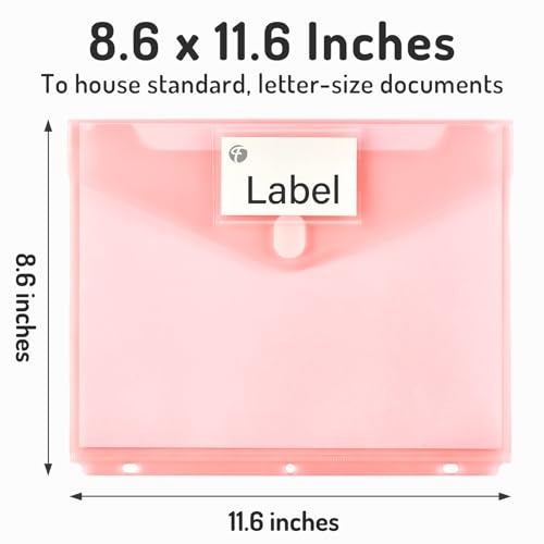 Forvencer Binder Pocket 10 Pack Super Heavyweight Plastic Folders with Tight Closure Binder Folders Side Loading 3 Ring Binder Pocket Binder Dividers with Pockets Letter Size Pastels Series - Image 3
