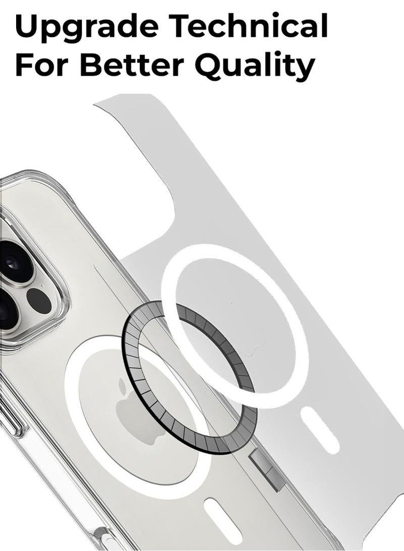 جلاسولوجي iPhone 16 Pro Magsafe clear case with Shockproof Protective Bumper, Anti Scratch & Fingerprint - Image 5
