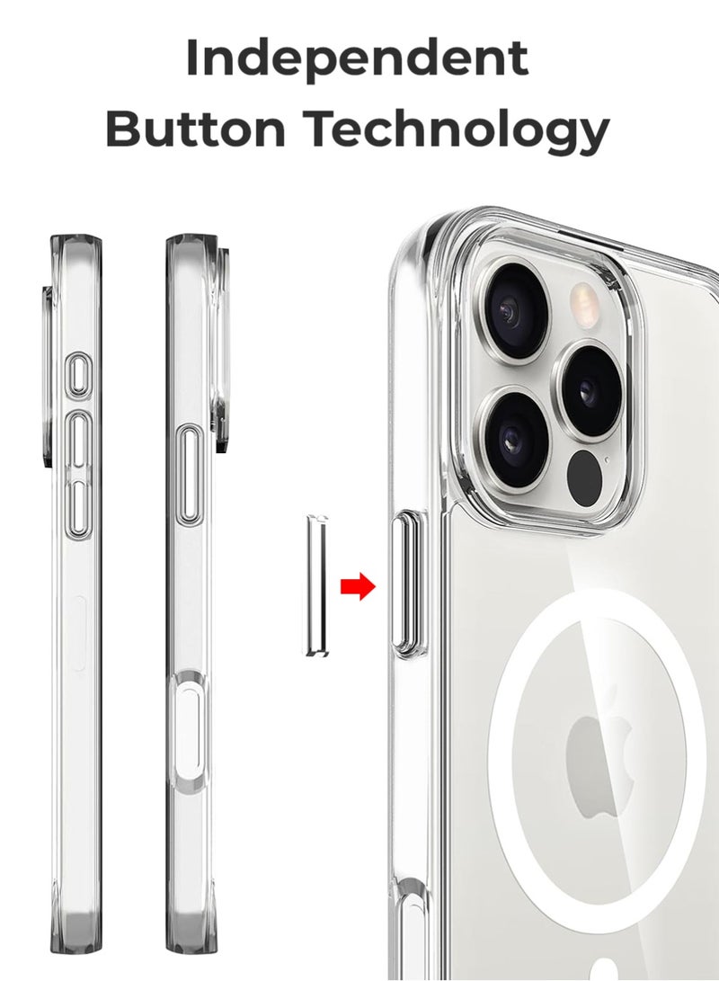 جلاسولوجي iPhone 16 Pro Magsafe clear case with Shockproof Protective Bumper, Anti Scratch & Fingerprint - Image 3