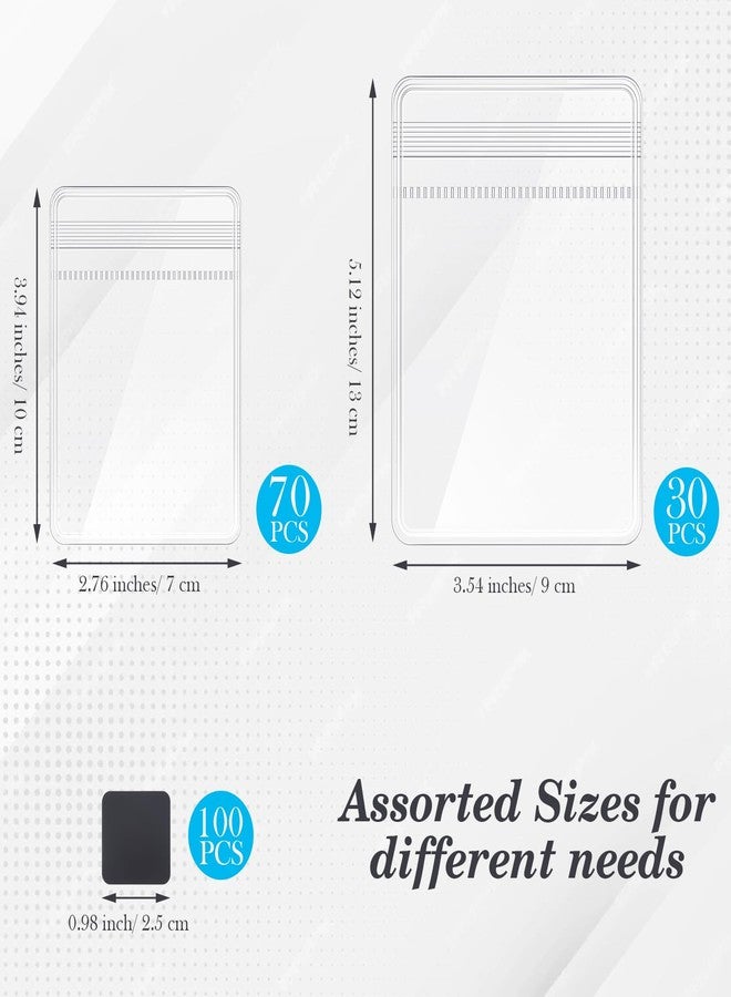 Sureio 200 Pcs Anti Tarnish Strips with Clear Plastic Jewelry Bags Sets, 100 Assorted Size Transparent Jewelry Storage Bags and 100 Anti Tarnish Strips for Packaging Jewelry Rings Earrings (2 Sizes) - Image 2