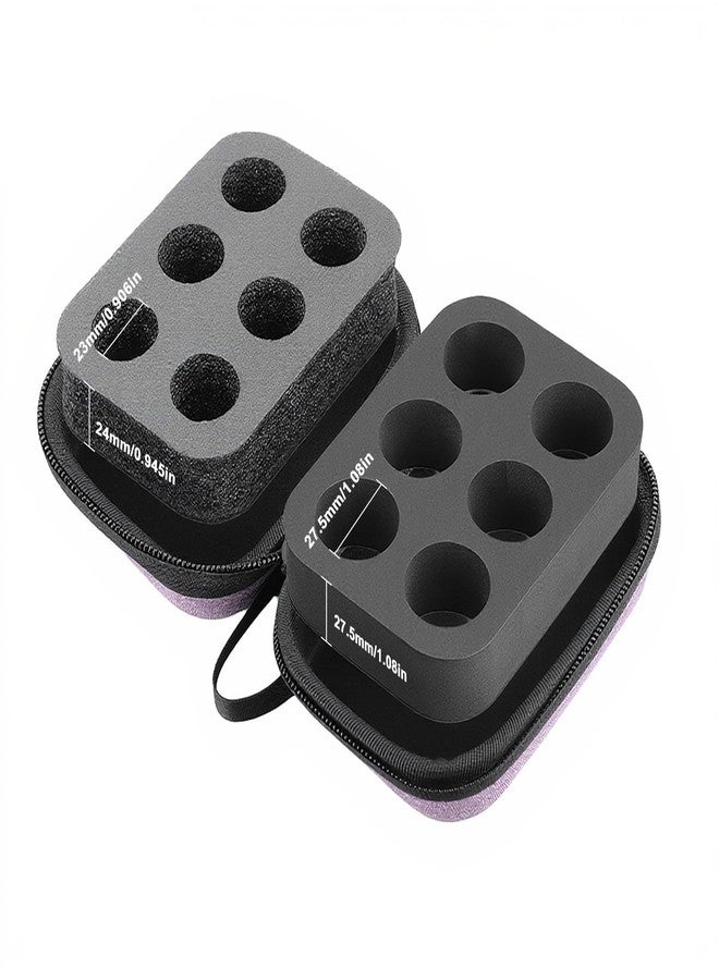 Mviioe Insulin Holder Fridge Storage Carrying Case, Peptide Case Insulin Vial Organizer Bag Fitting 10ml Vial Short Size, Removable Design with 2 Sizes Slot Foam(6 Slots) (Purple) - Image 3