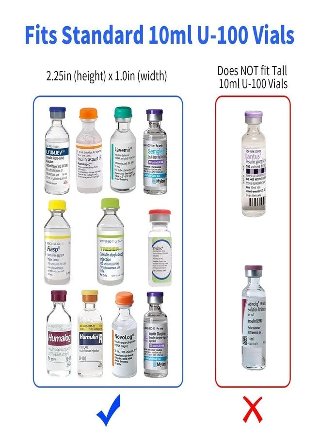 Mviioe Insulin Holder Fridge Storage Carrying Case, Peptide Case Insulin Vial Organizer Bag Fitting 10ml Vial Short Size, Removable Design with 2 Sizes Slot Foam(6 Slots) (Purple) - Image 5