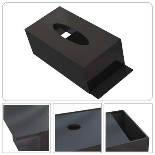 PITBVO Acrylic Tissue Box Holder, PITBVO Rectangular Shiny Black Tissue Box Cover, Table Facial Napkin Dispenser for Car, Bathroom, Bedroom, Kitchen, Office, Living Room, Counter, Hotel Use - Image 4