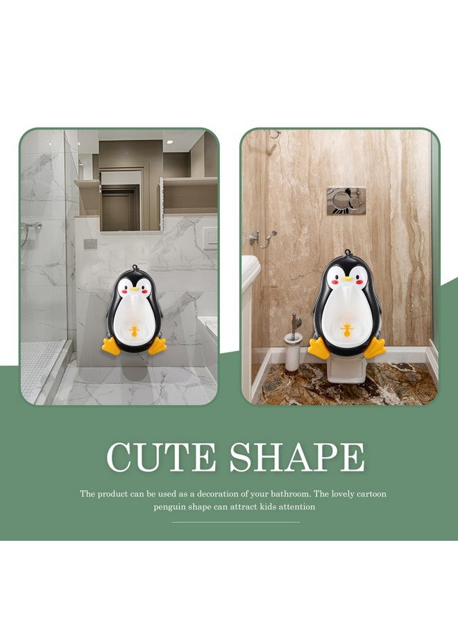 ifundom 1pc Penguin Shape Boy Training Urinal Wall-Mounted Toilet for Boys Fun Rotating Easy to Install Clean Space-Saving Potty Green - Image 3
