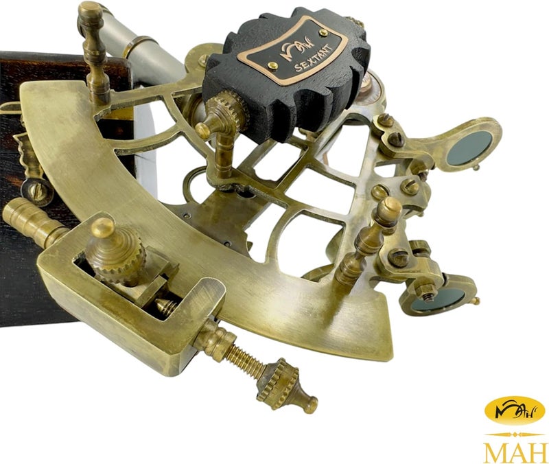 MAH Brass Ship History Sextant Handmade Gift for Father's Day, Birthday, Anniversary, Baptism, Partner, Best Men, Graduation, Christmas, Vintage Style Hardwood Box Home Décor Add Your Treasure Gift - Image 5