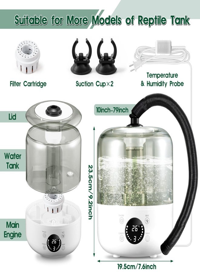 MALLMALL6 Reptile Fogger with Constant Humidity Controller & Timing, 3L Top-Fill Terrarium Humidifier with Humidistat, Smart Touch Screen Adjustable Fogger Mister Tank for Reptiles Amphibians Herps - Image 2