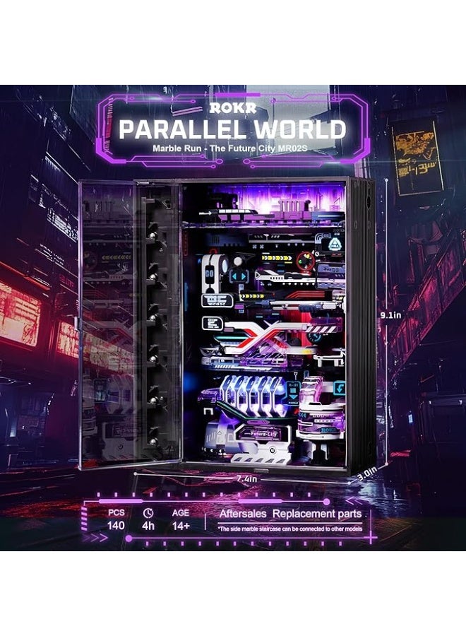 ROKR 3D Puzzles Building Toy Sets Marble Run Model Kits for Adults, 140pcs Brain Teaser STEM Kit for Adult, DIY Hobbies for Men Women,cx (Parallel World MR02S) - Image 1