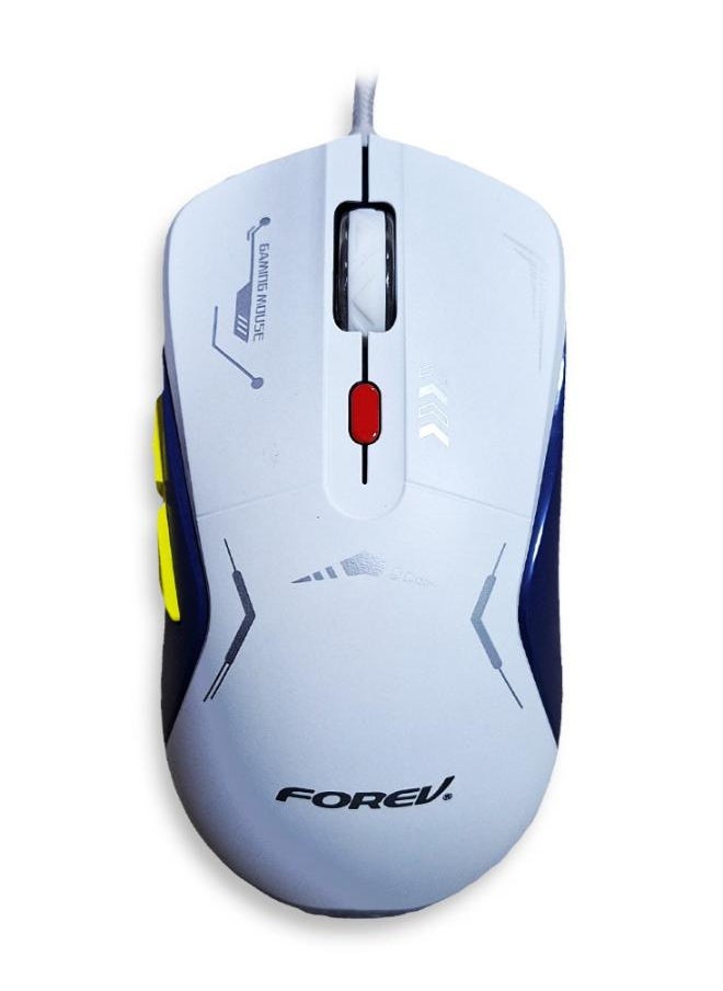 E-Sports gaming mouse with 1.5M USB Cable , silent key ,macro program ming , optical engine , LED Light , 4-level adjustable (1200 - 1800 - 2400 - 3600 DPI ) , Support windows 2000 / XP / win7 / win8 / win10 / vista / 32bit IOS or latest - FV-X9 , white