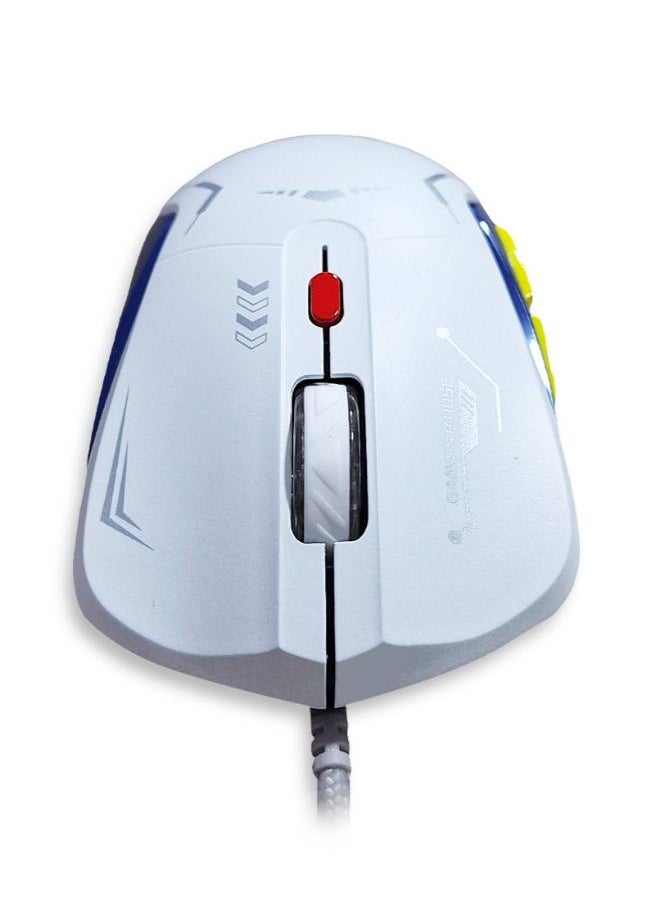 E-Sports gaming mouse with 1.5M USB Cable , silent key ,macro program ming , optical engine , LED Light , 4-level adjustable (1200 - 1800 - 2400 - 3600 DPI ) , Support windows 2000 / XP / win7 / win8 / win10 / vista / 32bit IOS or latest - FV-X9 , white