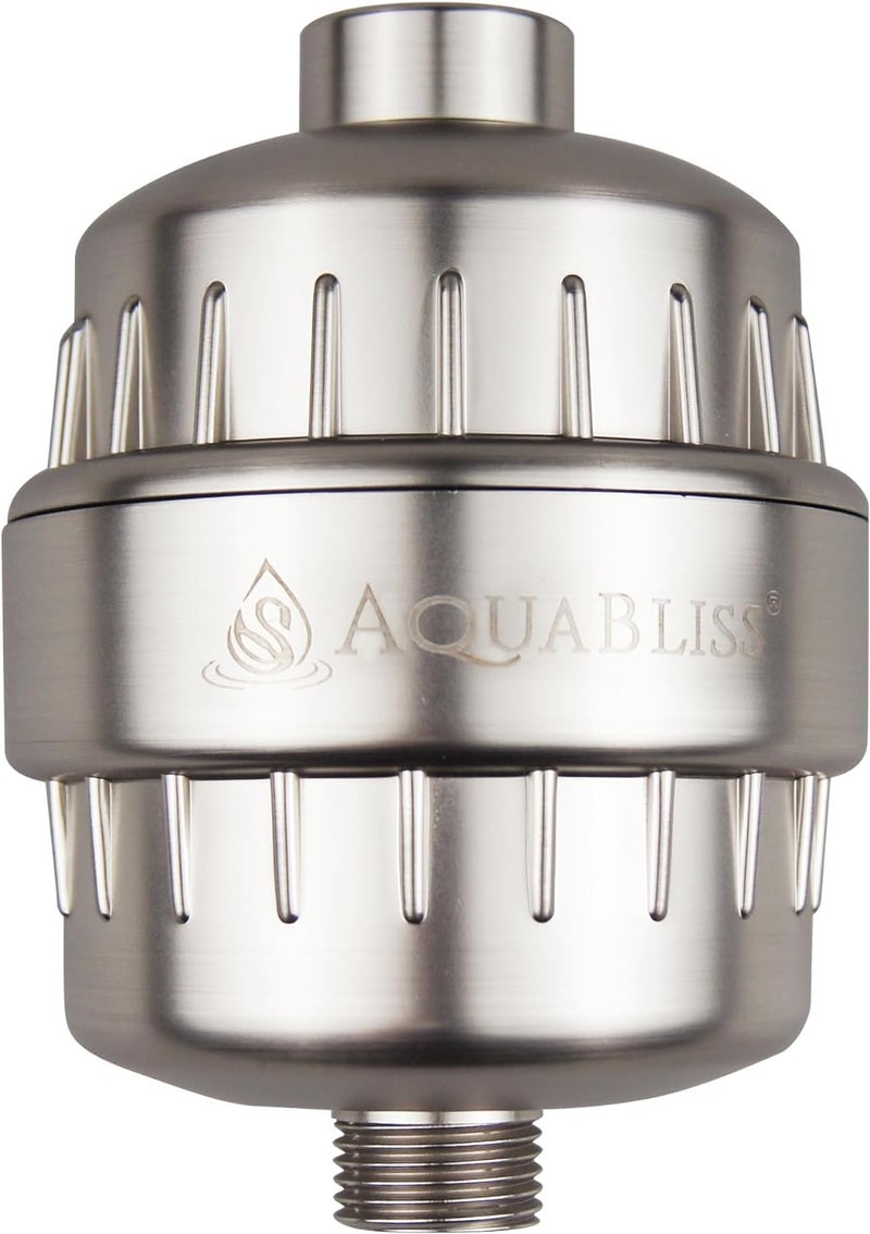 AquaBliss High Output Revitalizing Shower Filter - Reduces Dry Itchy Skin, Dandruff, Eczema, and Dramatically Improves The Condition of Your Skin, Hair and Nails - Brushed Nickel (SF100-BN) - Image 1