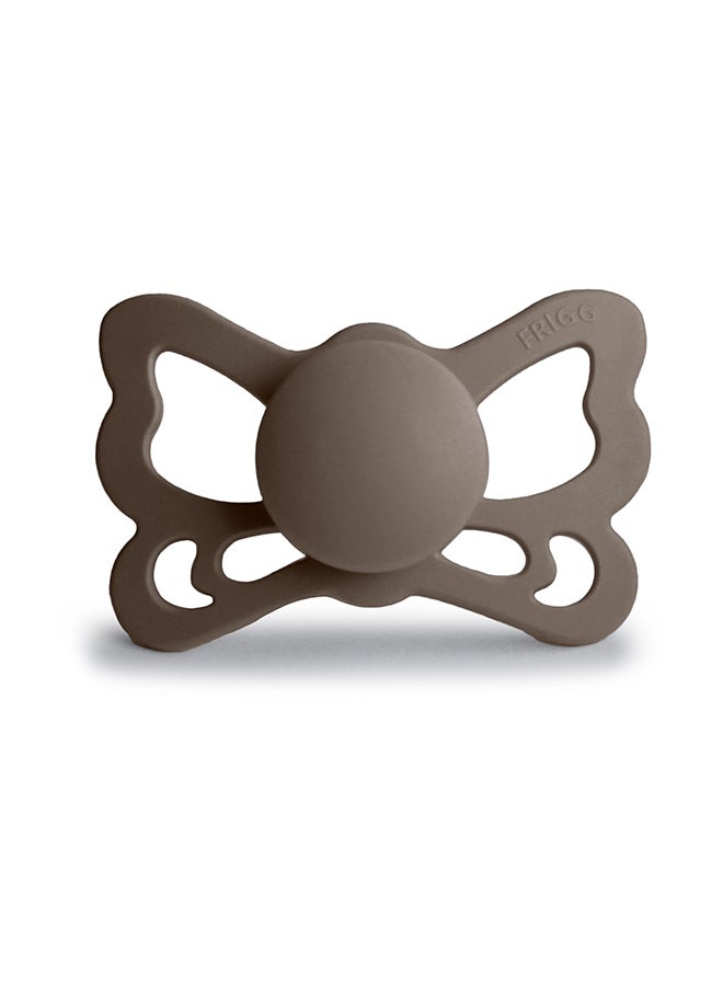 FRIGG Butterfly Anatomical Silicone Baby Pacifier 6-18M 1-Pack Portobello- Size 2 - Image 1