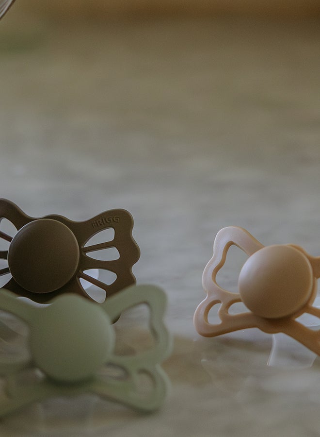 FRIGG Butterfly Anatomical Silicone Baby Pacifier 6-18M 1-Pack Portobello- Size 2 - Image 3