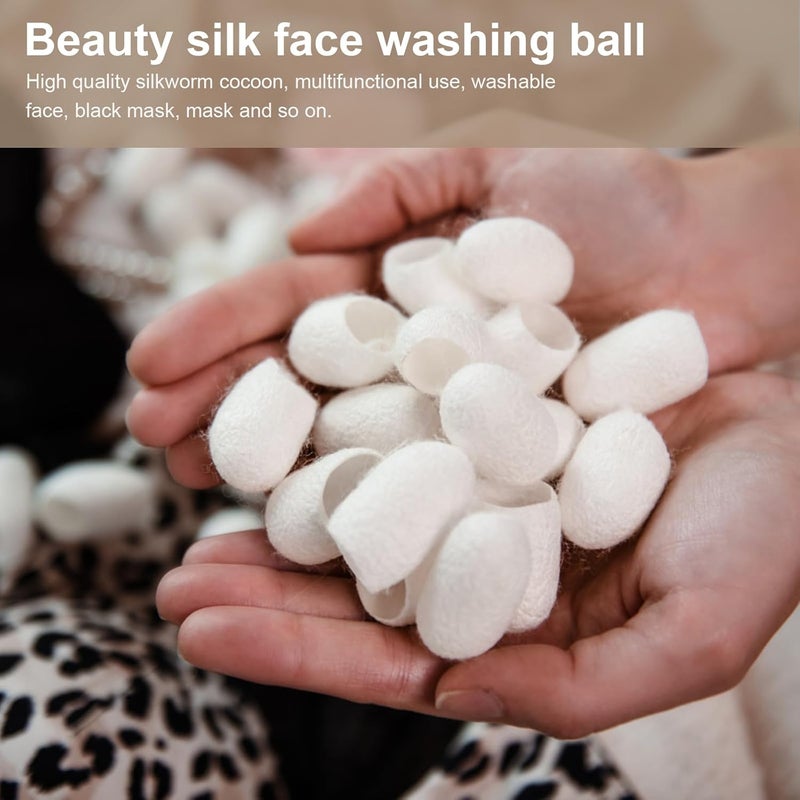 minkissy 100 Pcs Natural Silkworm Cocoons Face Silk Ball Cocoons for Facial Care - Image 5