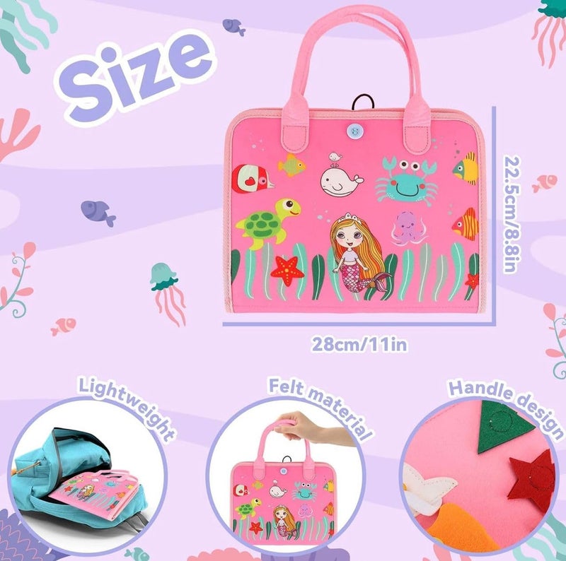 KEREZMADIK 12 In 1 Toddler Busy Binder educational with fun Book For Toddlers 1-4 Years (Pink) - Image 3