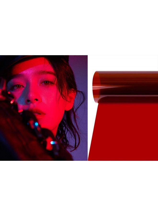 Selens 15.8X19.7inch/40X50cm Gels Color Filter Paper Correction Gel Lighting Filter for Photo Studio Light Red Head Light Strobe Flashlight Dark Red - Image 3