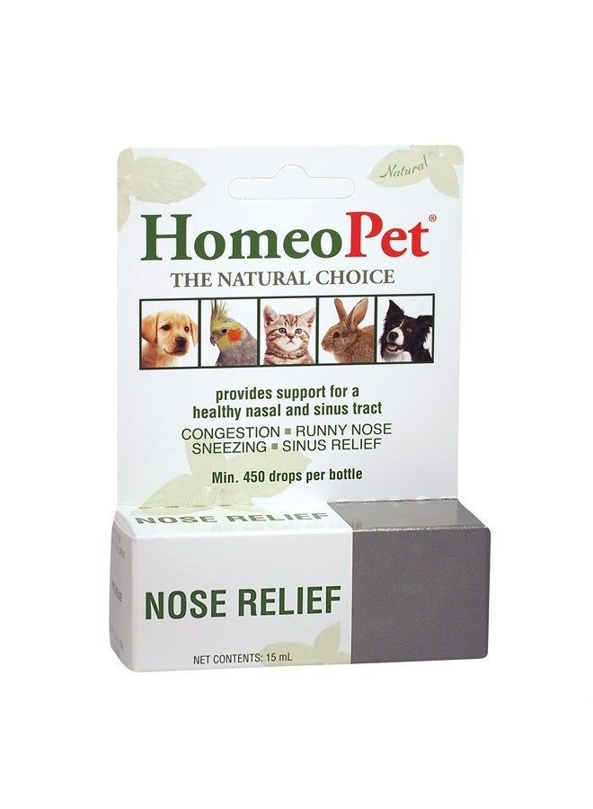 HomeoPet Nose Relief, Natural Sinus Relief for Pets, 15 Milliliters - Image 1