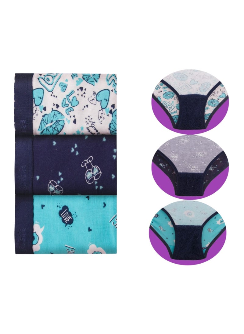 Kalia Pack of 3 Cotton Brief Max Panties With Padded Towel for Women  - Image 4