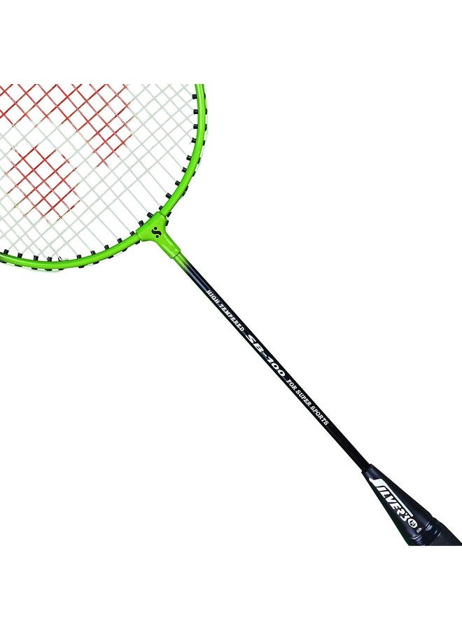 Silvers مجموعة سيلفر SB-100 كومبو-2 (2 مضارب/بادمنتون مع غطاء كامل + 2 قطعة شوتل بلاستيكية) أخضر-أزرق، فولاذي - Image 3