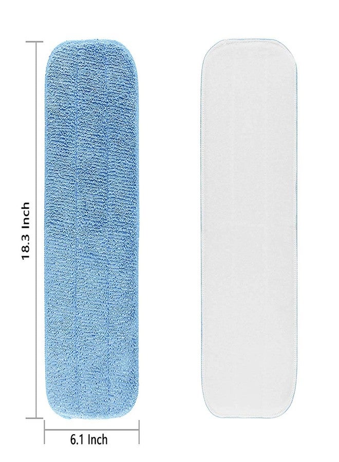 HOMEE Reusable Microfiber Mop Pads, 6 Pack 18''x 6'' Mop Head Replacement, Wet/Dry Home & Commercial Cleaning Scrubbing Floor Pad - Blue - Image 5