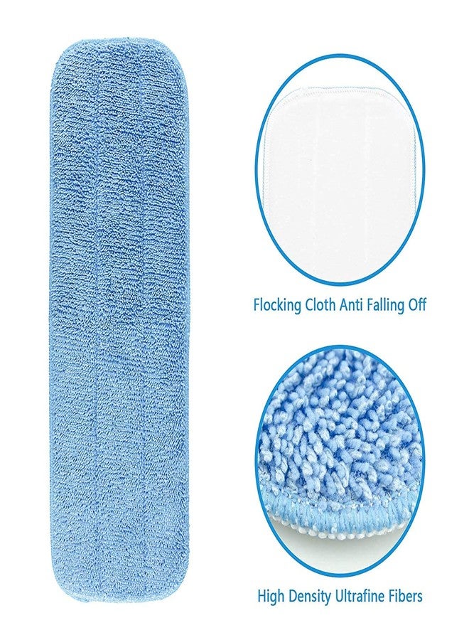 HOMEE Reusable Microfiber Mop Pads, 6 Pack 18''x 6'' Mop Head Replacement, Wet/Dry Home & Commercial Cleaning Scrubbing Floor Pad - Blue - Image 4