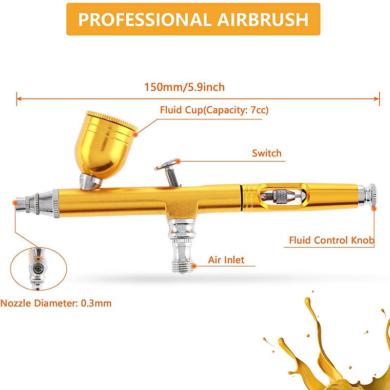 Airbrush Portable Handheld Airbrush Accessories 0.3mm Nozzle for FX Makeup Tattoo Painting Moisturizing - Image 4