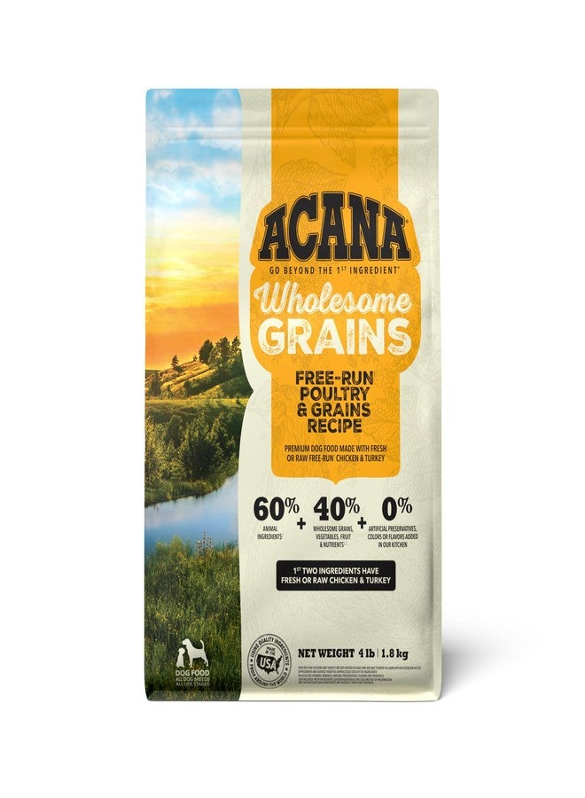 (أسنى) طعام الكلاب الجاف ACANA Wholesome Grains، تركيبة دواجن وحبوب طبيعية مع بيض دجاج حرّ، عبوة 4 أرطال - Image 1