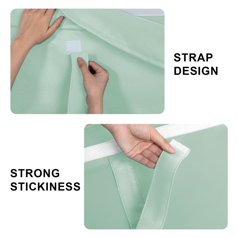 DWCN Blackout French Door Curtains-Thermal Insulated Block Light Tricia Window Panels Room Darkening Doors Curtain with Adhesive Tape for Sidelight Door, Set of 1 Panel, 26x68 Inch,Bean Green - Image 4