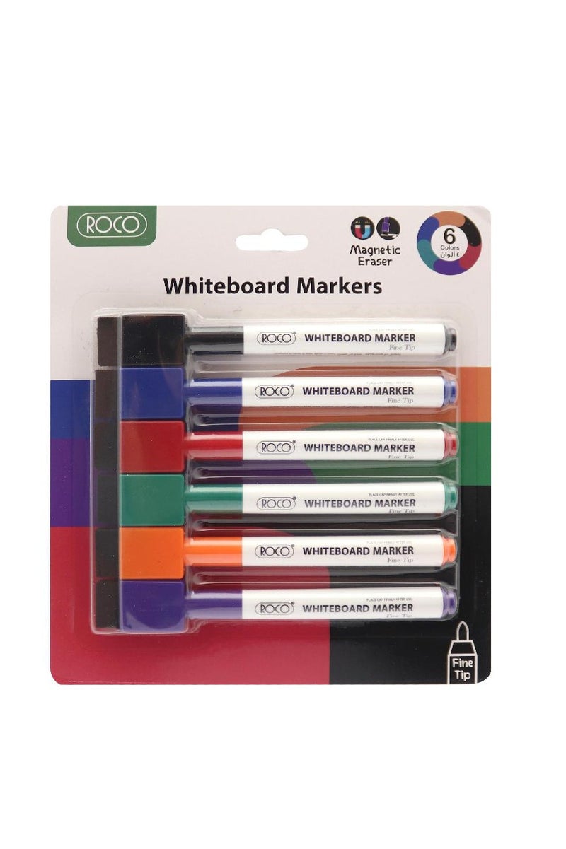 ROCO Whiteboard Marker with Magnet/Eraser 1 - 3 mm Round Tip Assorted Color