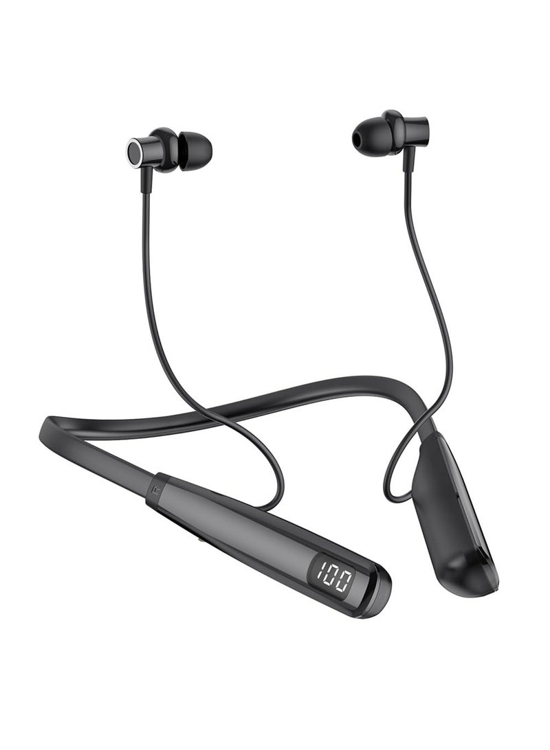 SYOSI Wireless Headphones Neckband Bluetooth 5.3 with LED Power Display Waterproof Hi-Fi Stereo Earbuds for Sports Gym Running - Image 1