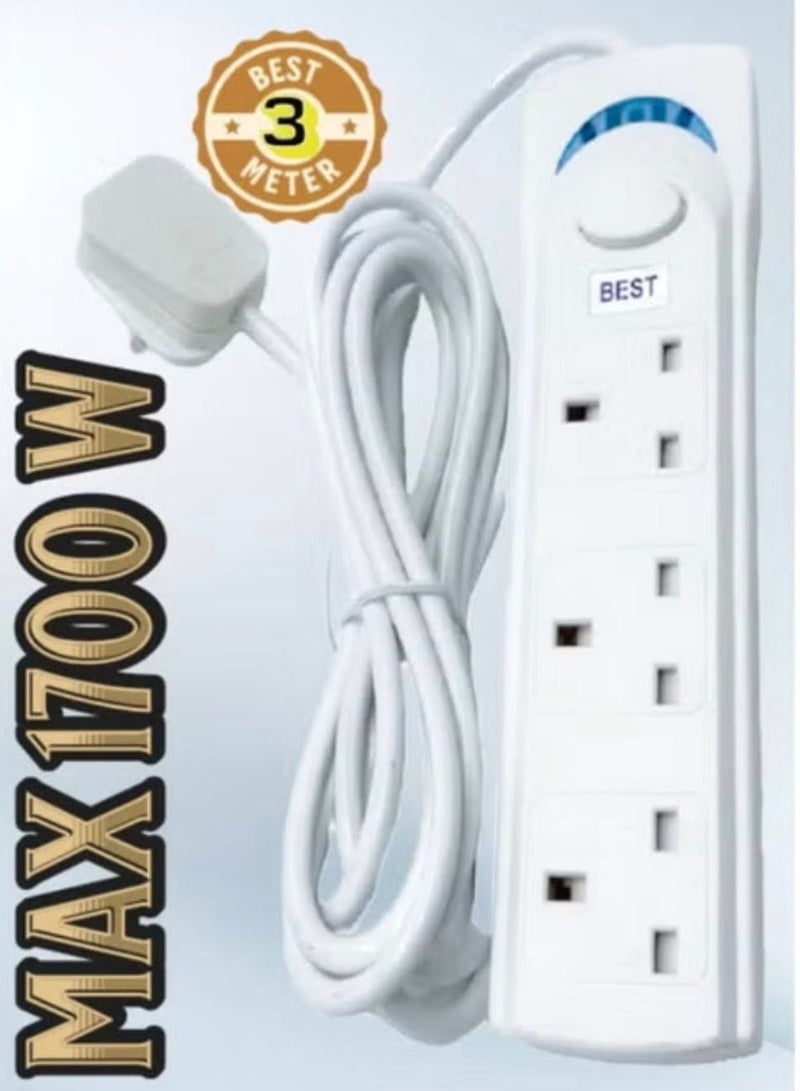 بست توصيلة كهربائية best بثلاثة مخارج طول3 متر - Image 1