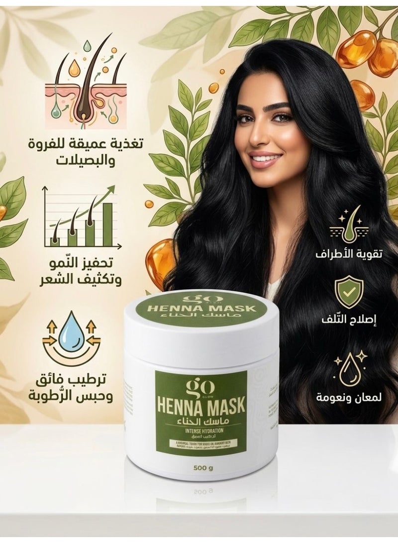 GO GLOW Henna Mask Intense Hydration 500 G - Image 2