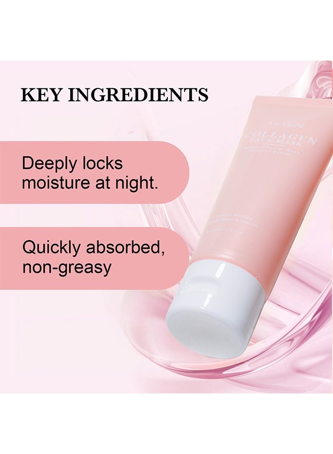 SAUVASINE Collagen Face Mask，Collagen Overnight Wrapping Peel Off Face Mask - Deep Hydration Care, Reduce Sagging & Dullness, Hydrolyzed Collagen Glass Skin Peel Off Mask, 80ml - Image 4