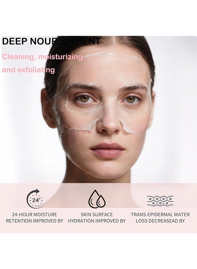 SAUVASINE Collagen Face Mask，Collagen Overnight Wrapping Peel Off Face Mask - Deep Hydration Care, Reduce Sagging & Dullness, Hydrolyzed Collagen Glass Skin Peel Off Mask, 80ml - Image 3