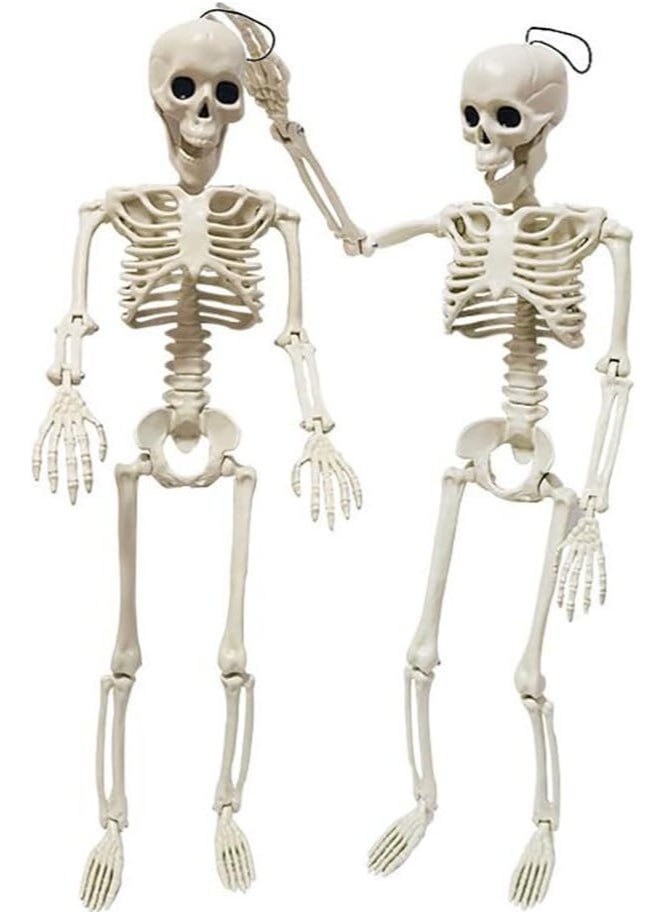 VUCATIN Skull Decor 40cm Skull Festival Decorations Bride and Groom Realistic Full Body Posable Joints Skull for Party Indoor Outdoor Decor Haunted House Props  - Image 4