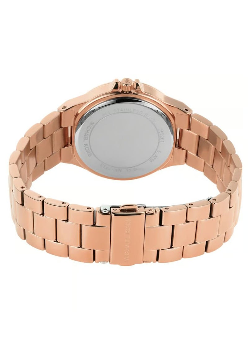 MK Lennox Three-Hand Rose Gold-Tone Stainless Steel Watch - 7233 - Image 2
