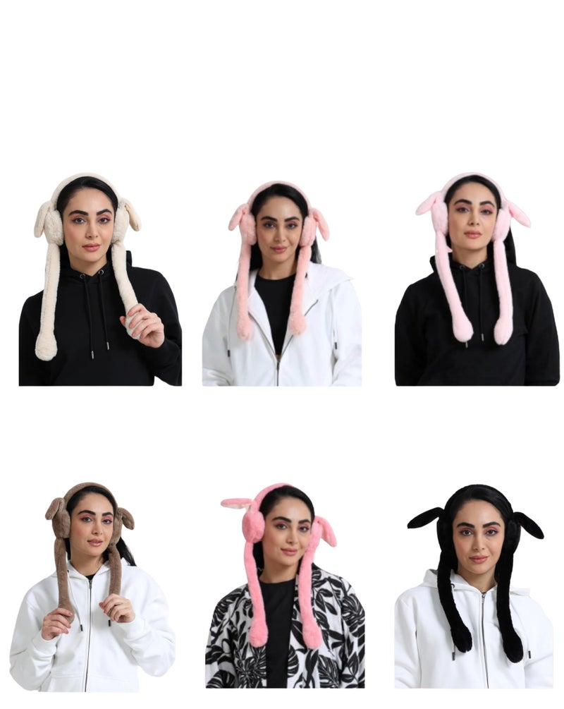 RR DESIGN Earmuffs Cute Plush Animal Ear Warmers for Women & Girls | Fluffy Furry Ear Muffs for Winter | Fluffy Furry Ear Muffs | Adorable Bunny Fluffy Ear Warmers-mix design - Image 3