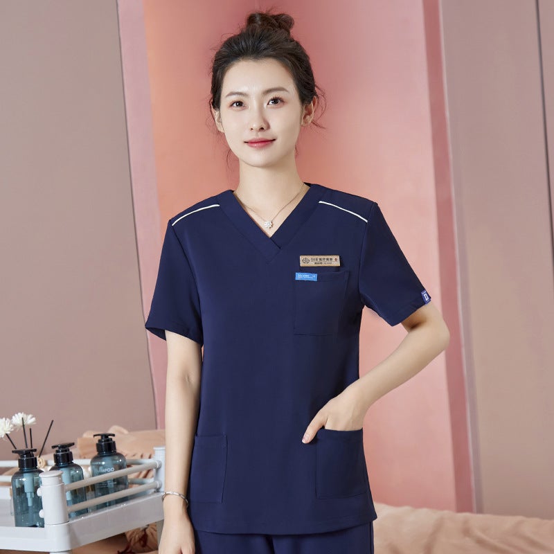 Summer New Short Sleeve Suit Dental Office Front Desk Skin Management Spa Wellness Center Beauty Therapist Work Uniform Green pants  - Image 3
