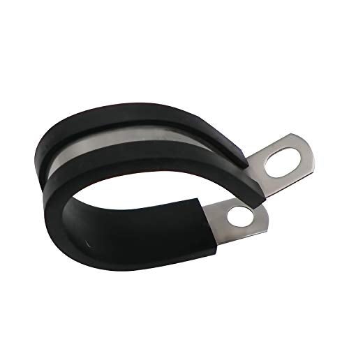 ROADFORMER 1.25" Cable Clamp Stainless Steel Rubber Cushioned Insulated Metal Clamp, Tube Holder for Tube, Pipe or Wire Cord Installation (12 Pack) - Image 1