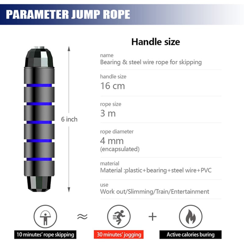 Redify Jump Rope,Jump Ropes for Fitness for Women Men and Kids,Speed Jumping Rope for Workout with Ball Bearings,Adjustable Skipping Rope for Exercise&Slim Body at Home School Gym (Red,Blue) - Image 4
