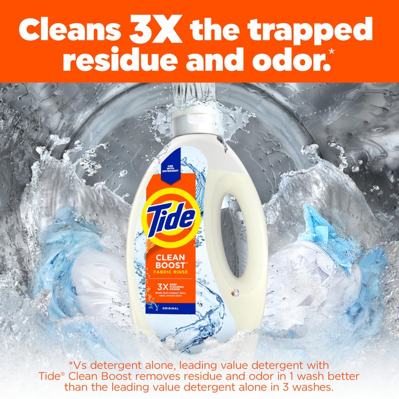 Tide Clean Boost Fabric Rinse, 62 fl oz fl oz, Removes Odors and Residues, Safe on All Fabrics, Free of Dyes and Heavy Perfumes, Original Scent - Image 2
