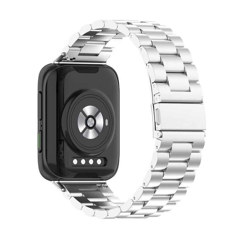 erorex For Oppo Watch 1 46Mm Tri-Beads Flat Buckle Titanium Alloy Watch Band(Silver) - Image 5