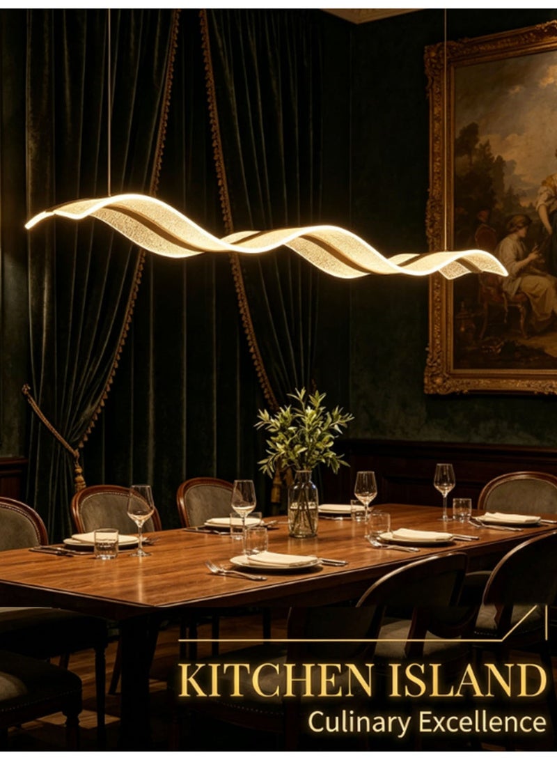 Ribbon Chandelier, Acrylic Pendant Light,Gold LED Pendant Light,Chandelier Ceiling Light,Wrought Iron Aluminum Acrylic,Suitable For Kitchen Islands,Bedrooms,Living Rooms,Studies,And Offices. - Image 2