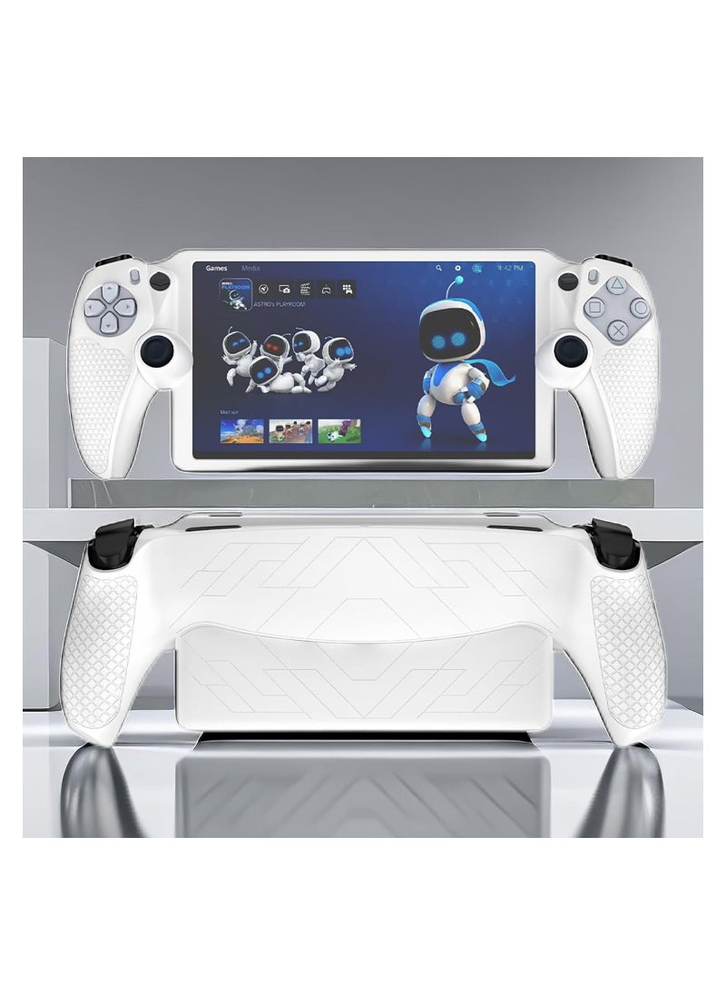Generic Case Compatible with PlayStation Portal Remote Player, Case for Sony PlayStation Portal, Full Protective Anti-Scratch Handheld Silicone Case, Silicone Material - White  - Image 2