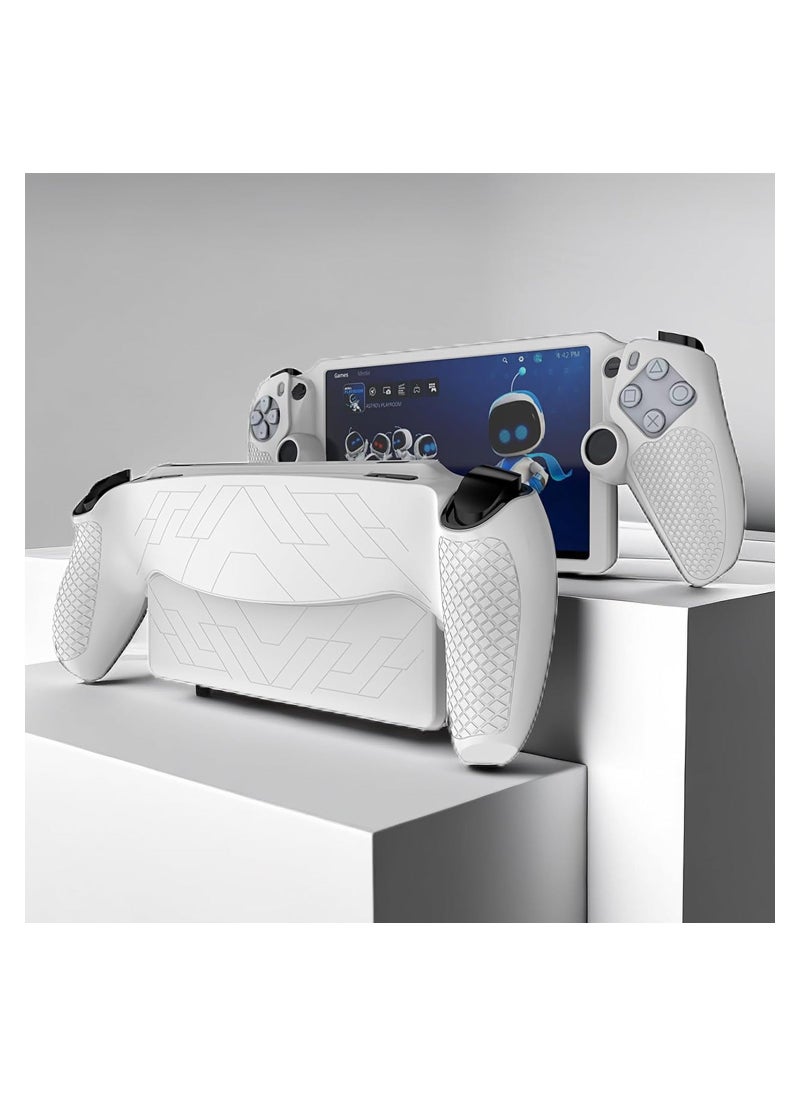 Generic Case Compatible with PlayStation Portal Remote Player, Case for Sony PlayStation Portal, Full Protective Anti-Scratch Handheld Silicone Case, Silicone Material - White  - Image 4