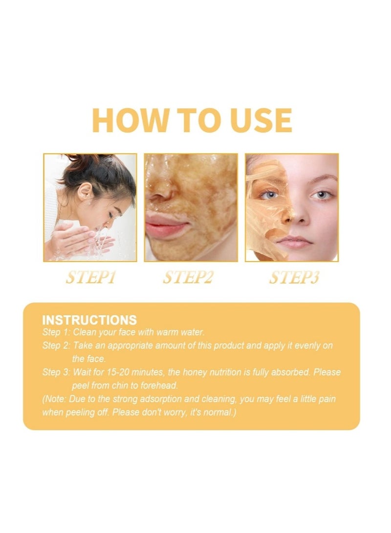 EELHOE Honey Tearing Peel Mask,Oil Control Blackhead Remover Honey Mask Tearing Skin Clean Pores Peel Mask Off Dead Skin 60g - Image 5